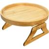 Generico Tavolino In Legno Per Bracciolo Del Divano - Tavolino Rotondo Con Vassoio Per Bracciolo Del Divano Da 25 Cm, Lato Braccioloo Divan Portatile Per Bevande, Telecomando | Prendi Comodamente Snack