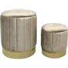 Rebecca Mobili Set 2 Pouf Velluto Contenitore, Puff Sgabello, Beige, MDF Ferro, Imbottitura In Spugna, Homedeco - Misure HxLxP: 44 x 35 x 35 cm - Art. RE6836