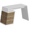 Vicco Scrivania Okaro, Bianco/quercia, 105 x 50 cm con 3 cassetti, adatto come postazione di lavoro per home office o camera dei ragazzi