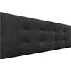 DHOME Testata in Similpelle o Tessuto AQUALINE Pro con 2 file di bottoni Testata imbottita Letto di lusso (Tessuto Nero, 150x50cm (Letti 150/160))