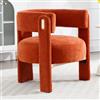 chairus Sedia da salotto imbottita in tessuto di ciniglia, per camera da letto, colore: arancione