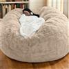 RICPYOIU Pelliccia Sintetica Fodera Per Sedia A Sacco Grande Rotonda Morbida E Confortevole Cuscino Per Camera Da Letto Senza Imbottitura Copertura Per Mobili Soggiorno,B,180 * 90