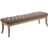 CLP Panca Design Chesterfield Ramses in Stoffa I Panchina Ingresso Capitonné Telaio Legno Chiaro I Panchina Fondo Letto Capitonné, Colore:Tortora, Dimensione:150 cm