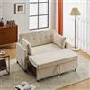 Rvjiahe Divano a due posti, divano letto matrimoniale, schienale regolabile, tessuto di ciniglia, schiuma ad alta densità, divano da salotto (Beige)