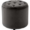 CLP Pouf Contenitore Pantin In Velluto Design Chesterfield I Poggiapiedi Divano Contenitore Con Coperchio I Sgabello Puff Con Piedini, Colore:grigio