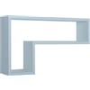 MODULARREDO | LETTERA Mensola da Muro, Pensile Bagno, Mensola da Parete, Scaffale da Parete, Blu Baltico, 61x37 p15.5 cm - Made in Italy