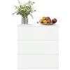 Amveya Comodino bianco con 3 cassetti, comodino bianco moderno, comodino anti-dump, cassettiera 70 x 40 x 75 cm