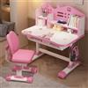 Bodhi2000 Scrivania per Bambini e Ragazzi (3-18 anni), Set di Scrivania e Sedia Regolabile in Altezza, Sedia Ergonomica con Lavagna, Libreria