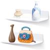 HUSOUE 2 mensole da parete senza foratura, autoadesive, lunghezza 20 cm, in acrilico, con viti, per soggiorno, cucina, ufficio, bagno (bianco)
