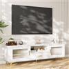 VOWNER Mobile TV, TV Basso fino a 65, Mobile TV con Vano Portaoggetti Aperto, Tavolo TV con Cassetti, Adatto per Coggiorno e Camera da Letto, 150 x 35 x 43 cm, Bianco