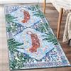 Aldopein Tappeto da cucina orientale tropicale, lavabile, sottile, antimacchia, blu, bohémien, per corridoio, ingresso, camera da letto, lavanderia, vintage, astratto, hippie, botanico, lungo