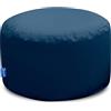 Bruni - Pouf rotondo, per interni ed esterni, ideale come poggiapiedi, per yoga o meditazione, taglia L, colore grigio blu