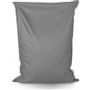 Italpouf Pouf Sacco Cuscino XL, Interno ed Esterno, Adulti e Bambini, Riempimento Perle Polistirolo, Sfoderabile, Impermeabile, Lavabile, Grigio, 135x98 cm
