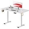 SANODESK Scrivania Regolabile in Altezza con Piano Completo - Inclusi 4 Accessori: Portabicchieri, Gancio, Contenitore e Gestione Cavi, con Funzione di Memoria, per Ufficio e Tempo Libero