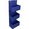 VIRSUS 1 Portaoggetti in Tessuto, Trama intrecciata a 3 Piani, misura 25x15x70 cm, Tasche portatutto, occhielli per sostegno a parete, mensola per accessori bagno Vari Colori (blu) - 1693 - C