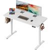 DEVAISE Scrivania Regolabile in Altezza 140×70 cm con Piano Intero, Motore Silenzioso, Portata 85kg, Scrivania Ergonomica Sit-Stand per Home Office, Bianca