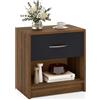 GIANTEX Comodino con Cassetto, Comodino Moderno con Cassetto Scorrevole, Ripiano Aperto, Pattini Antiscivolo, 38,5 x 28 x 40,5 cm, 7 Colori