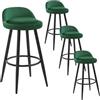 WOLTU Sgabelli Cucina Set di 4, Sgabelli da Bar con Schienale e Poggiapiedi, Sgabelli in Velluto, Struttura in Metallo, Verde scuro, BH296dgn-4