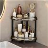 NIHUIFDPY Organizzatore angolare a 2 ripiani da bagno, vassoio per profumi e cosmetici, organizer per cosmetici, per bagno, cucina, cassettiera (nero)