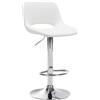 CLP Sgabello da bar Camden I rivestito in similpelle, Colore:bianco, Materiale base:Metallo effetto cromato
