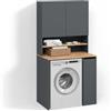 Livinity Mobile lavatrice Paolina, Antracite/Rovere dorato, 93.6 x 88.2 cm 2 parti con ripianoSpazio di stoccaggio aggiuntivo sopra l'elettrodomestico per detersivo e accessori