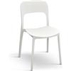 Mar.c.a. Design - Set Sedie Sala Pranzo e Cucina Impilabile in Polipropilene 4 pz - Colore Bianco Puro e Funzionale - Made in Italy