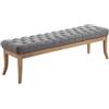 CLP Panca Design Chesterfield Ramses in Stoffa I Panchina Ingresso Capitonné Telaio Legno Chiaro I Panchina Fondo Letto Capitonné, Colore:Grigio, Dimensione:150 cm