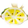 SICILIA BEDDA CAPACI Porta stuzzicadenti in Ceramica siciliana, l 8 x h 5 cm ca. a Forma di Mezzo Limone
