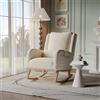 LIVLUX Sedia a Dondolo, Sedia a Dondolo con Braccioli, Sedia per Allattamento, Piedi in Legno Massello, per Soggiorno Camera da Letto Balcone Giardino (Beige B, 68 x 93 x 96 cm)