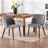 DAYALANE Set di 2 Sedie da Pranzo in Velluto Sedie da Cucina con Gambe in Legno Sedia da Salotto Scandinava Poltroncina da Cucina per Camera da Letto/Cucina/Soggiorno, Grigio