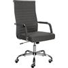 CLP Sedia Ergonomica Per Ufficio Amadora I Sedia Regolabile In Altezza E Girevole A 360 Gradi I Rivestimento In Similpelle O Tessuto | Colore grigio scuro Materiale Stoffa