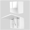 Milionmeblicom Mobilietto Pensile da Bagno Laura Salvaspazio Mobile da Parete Sospeso Armadietto Pieghevole con Apertura Telescopica Mobilietti con Ripiano, Bianco Lucido, 39 x 45 x 23 cm