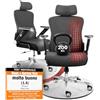CLOUVOU PowerSeat Sedia ufficio ergonomica [TOP DI GAMMA] Sedia da scrivania per smart working | Poltrona ufficio per studio e camera | Sedia ufficio con ruote facile da spostare | Max. 200 kg