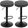 EUGAD Sgabelli Cucina Set di 2, Regolabile, PU Vintage, Antracite