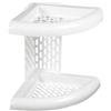 Generic Mensola angolare per Doccia, Bagno con Gancio, scaffale 2 Piani in plastica Bianca, Portaoggetti Sapone, Shampoo, bagnoschiuma, Colore Bianco 21,5x21,5x24cm