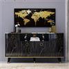 HOMIDEA SOPHIA Credenza - Mobiletto - Tavolo Consolle a 4 ante per soggiorno, cucina, ingresso e ufficio dal design elegante (Consolle - Nero)