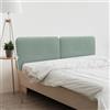 DHOME Testiera Imbottita Liscia Arrotondata in Tessuto Aqualine per Parete Acustica Testate Letto Fonoassorbenti Camera da Letto (Verde Acqua, 190cm Dual)