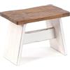 Design Delights - Sgabello Schemel 40 rustico, in mogano massiccio, 40 x 31 x 25 cm (larghezza x altezza x profondità), poggiapiedi, sgabello decorativo in legno