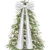 Generico Fiocchi di Velluto Grandi per Albero di Natale, Puntale Gigante per Albero di Natale da 180 x 50 cm, Fiocchi in Velluto Bordeaux/Nero/Bianco per Decorazioni Natalizie per la casa