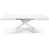 PAZZO DESIGN Tavolo Allungabile Consuelo, Gambe Tubolari Incrociate Menego Bianche, Made in Italy, Color Bianco Frassinato, 180 x 90 x 74 - Id_2309