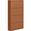 Brigros - Scarpiera Salvaspazio Slim In Metallo Con Ante A Ribalta Modello Emy, Scarpiera 15 Cm Profondità Disponibile In Vari Colori E Dimensioni Per Arredo Casa (Mattone, 4 Ante)