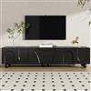 Easexcy Mobile TV elegante da 180 cm con ampio spazio di archiviazione, design unico e opzioni flessibili per un soggiorno elegante. (nero)