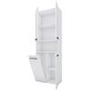 3E 3xE living.com Mobile bagno Bagnoli - Mobile da terra con cinque ripiani e un cesto portabiancheria, bianco, P: 30 cm, A: 174 cm, L: 60 cm
