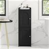 Hzuaneri Mobile a Colonna, Armadietto per il Bagno da Pavimento con 2 Ante e Ripiano Regolabile, Armadietto Stretto per la Carta Igienica, Organizzatore per il Bagno per Piccoli Spazi, Nero BC19904X