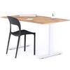 Mobili Fiver, Scrivania Fissa Clara 140x80 Rovere Rustico con Gambe Bianche, Nobilitato/Alluminio/Acciaio, Scrivania moderna per Ufficio