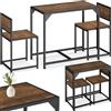 tectake 800975 Salottino Milton, Sedie con cappucci in plastica per non graffiare il pavimento, Tavolo con piedi in plastica regolabili in altezza (industriale scuro)
