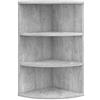Vicco Libreria angolare da terra Ecki, Calcestruzzo, 30 x 60 cm, per montaggio a parete con tre ripiani aperti