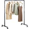 CLP Stand Appendiabiti Jersey in Metallo Stabile, Autoportante, Regolabile in Larghezza, Design Industriale, Colore:Argento, Dimensione:120 cm