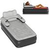 Froadp Materasso ad aria auto-gonfiante con testata 190 x 99 x 80,5 cm, letto ad aria per 1 persona, materasso gonfiabile con pompa, letto per ospiti nero e grigio