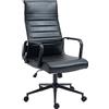 CLP Sedia ergonomica da ufficio Kolumbus in vera pelle, sedia da scrivania regolabile in altezza, con rotelle, portata fino a 150 kg, Colore:nero/nero